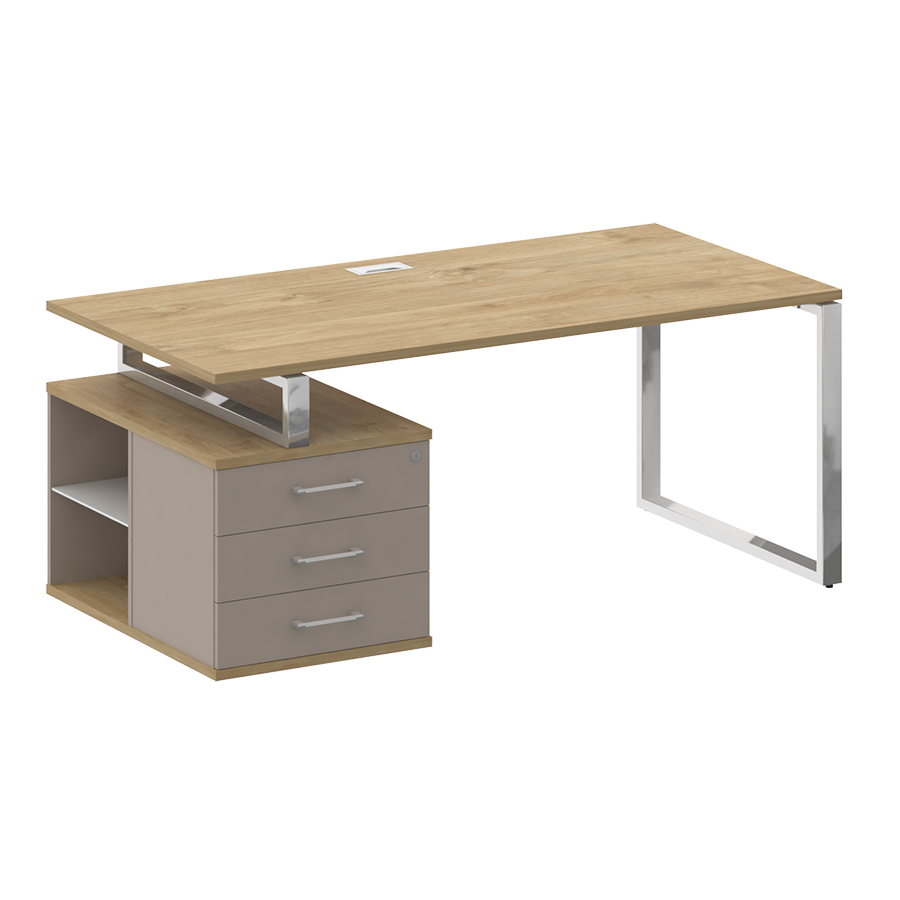 Стол руководителя SK.SRT-180 (L) левый (с опорной тумбой)