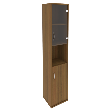 Шкаф высокий узкий правый (1 низкая дверь ЛДСП, 1 низкая дверь стекло) А.СУ-1.4 П
