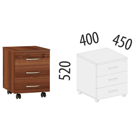 Тумба на 3 ящика с замком 62.47 Тумба на 3 ящика с замком 62.47