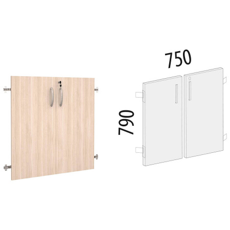 Двери ДСП на 2 секции с замком 63.59