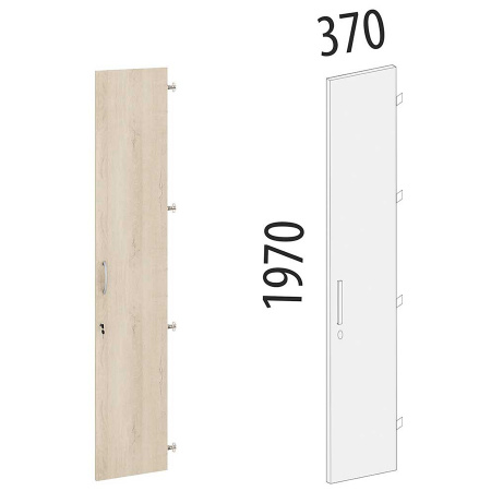 Дверь ЛДСП на 5 секций с замком правая 64.66