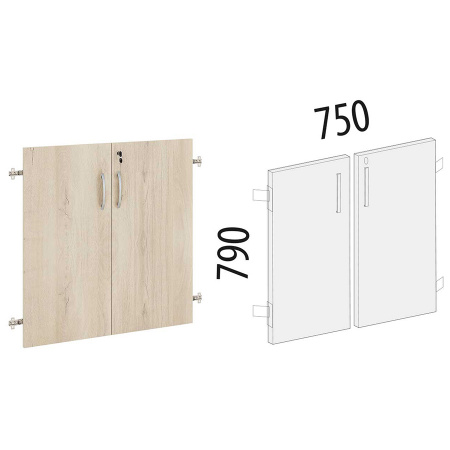 Двери ДСП на 2 секции с замком 64.59 Двери ДСП на 2 секции с замком 64.59