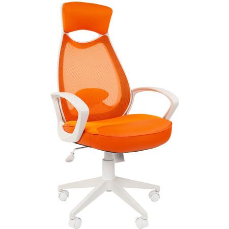  Кресло офисное CHAIRMAN 840 WHITE Сетка / Ткань / Экокожа