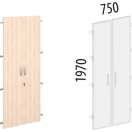 Двери ДСП на 5 секций 63.58