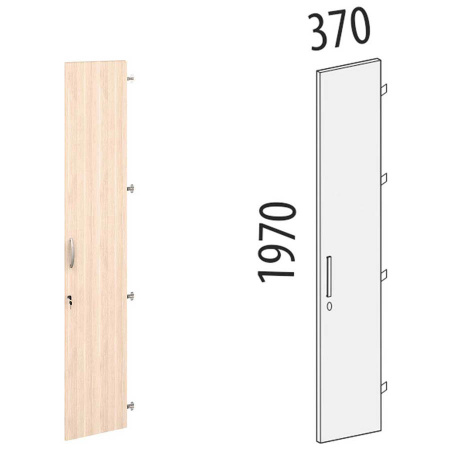 Дверь ЛДСП на 5 секций с замком правая 63.66