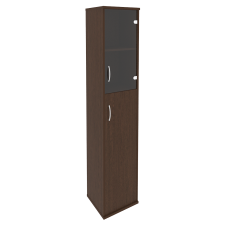 Шкаф высокий узкий правый (1 средняя дверь ЛДСП, 1 низкая дверь стекло) А.СУ-1.7 П