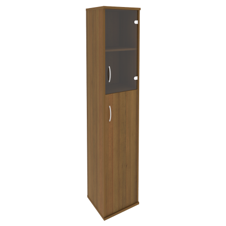 Шкаф высокий узкий правый (1 средняя дверь ЛДСП, 1 низкая дверь стекло) А.СУ-1.7 П