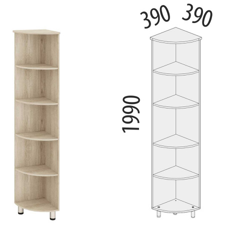 Стеллаж угловой Лидер 84.14