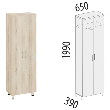 Шкаф для одежды со штангой Лидер 84.11