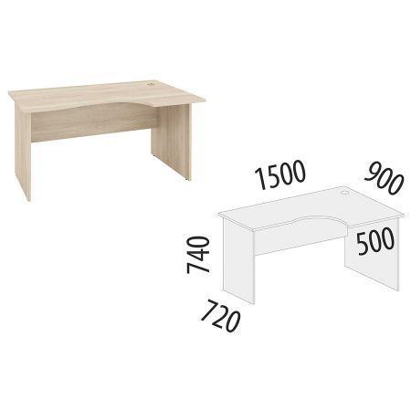 Стол офисный эргономичный правый 64.21 Стол офисный эргономичный правый 64.21