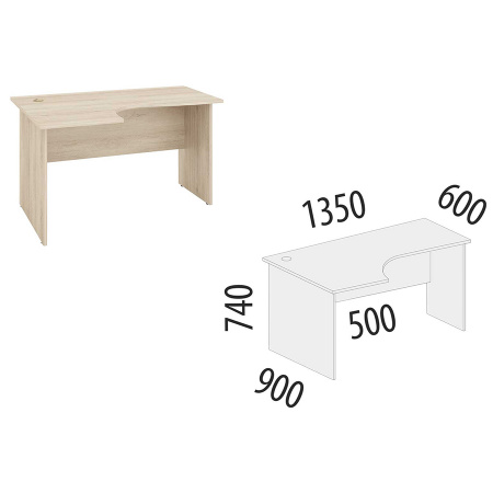 Стол офисный эргономичный левый 64.62