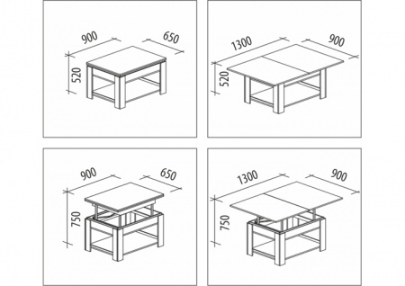 Стол журнальный трансформер Агат-24.10