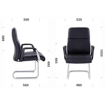 Кресло для конференций Онтарио М-405 (на полозьях) пластик/хром