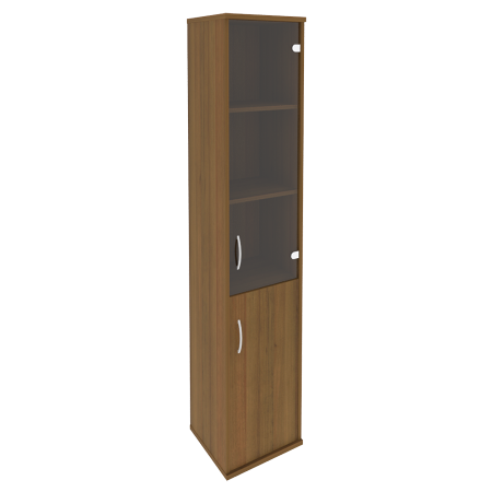 Шкаф высокий узкий правый (1 низкая дверь ЛДСП, 1 средняя дверь стекло) А.СУ-1.2 П
